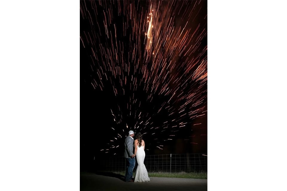 Wedding fireworks celebration